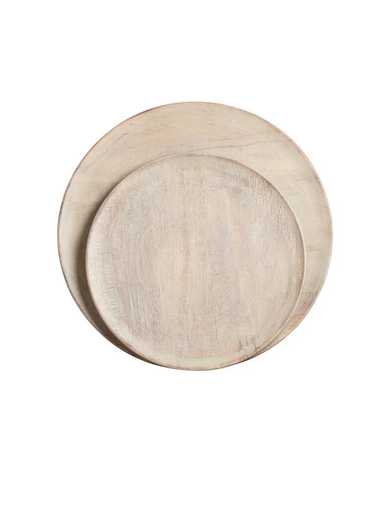S/2 round trays in wood grey patina - 2