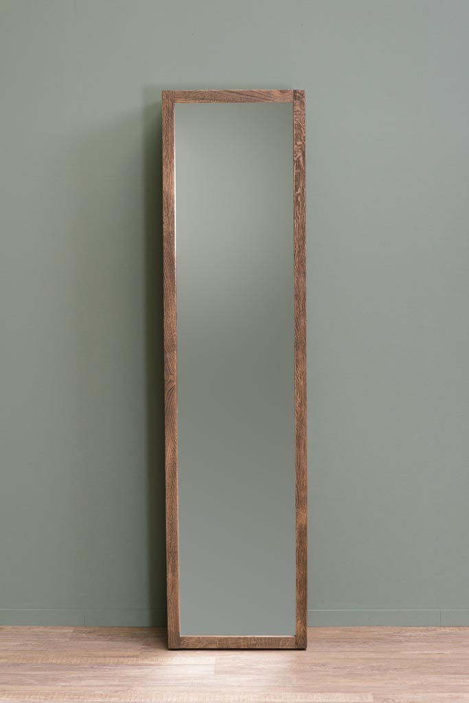 Mirror and coat hanger with 3 shelves antic oak - 3