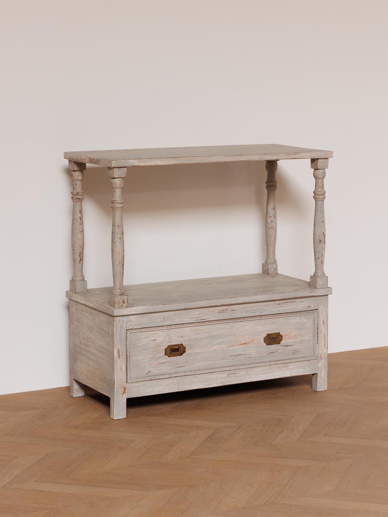 Grey console 1 drawer Carthage - 4
