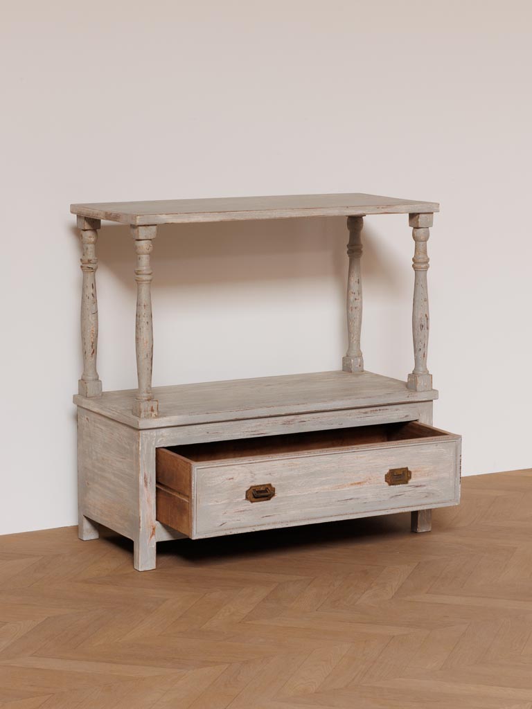Grey console 1 drawer Carthage - 6