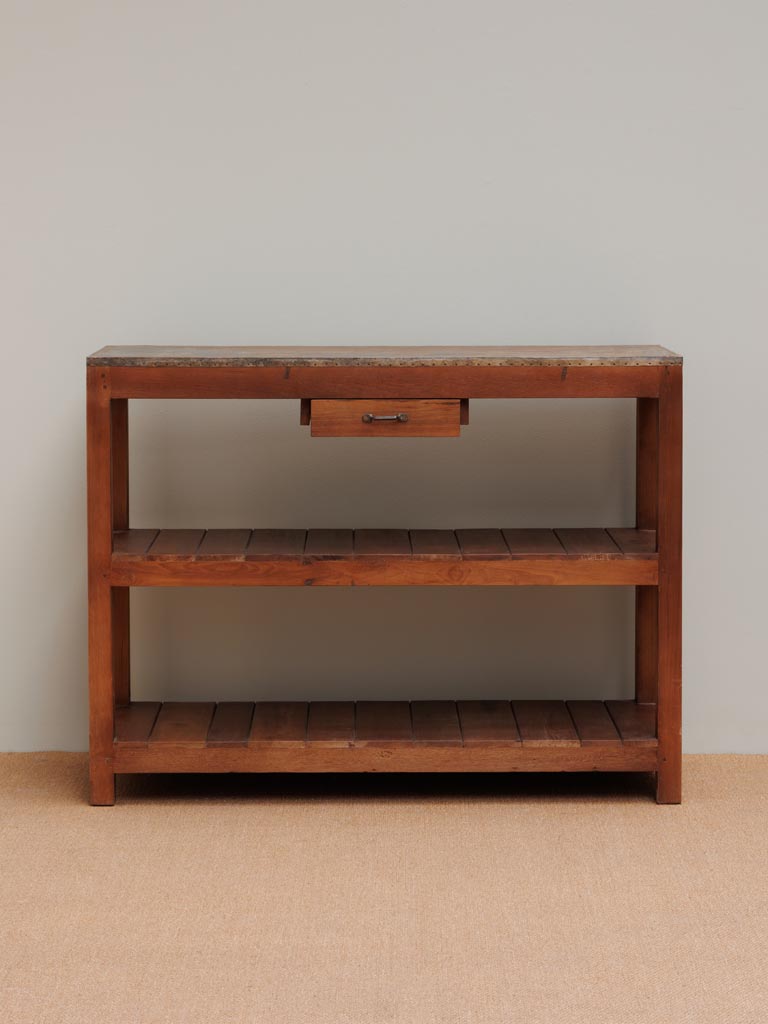 Three levels console with zinc style top - 3