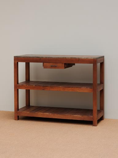 Three levels console with zinc style top