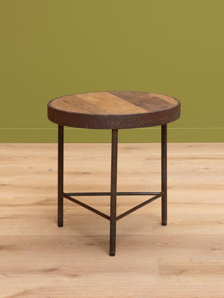 Table d'appoint métal rouillé Rusta - 1