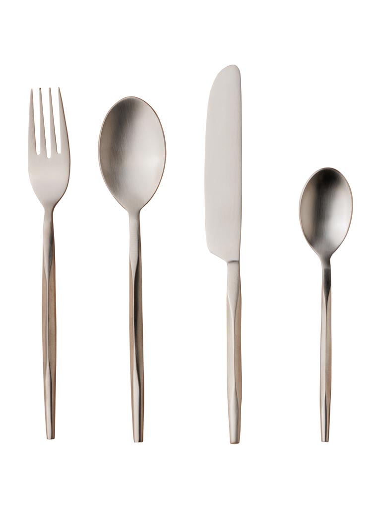 S/16 Cutlery for 4 people silver mat - 2