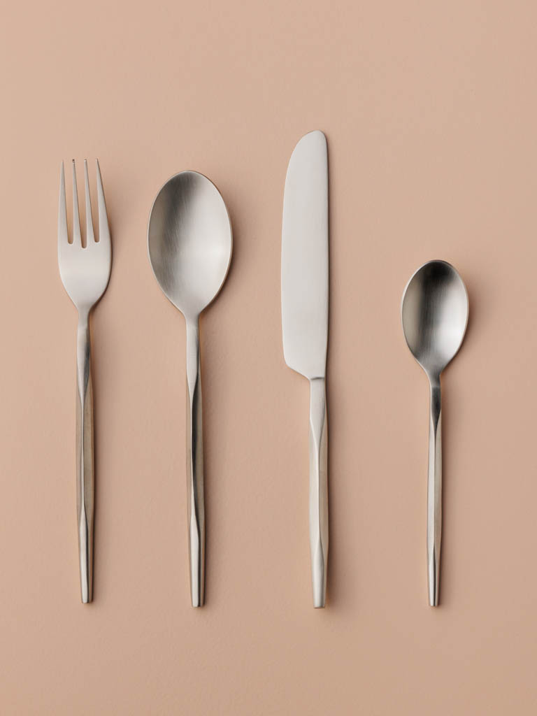 S/16 Cutlery for 4 people silver mat - 1