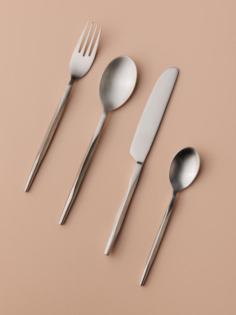 S/16 Cutlery for 4 people silver mat - 3