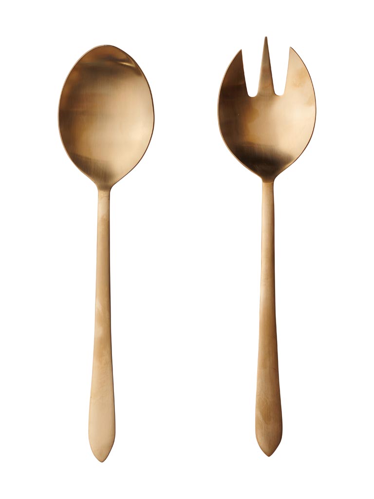 S/2 salad servers rose gold finish - 2