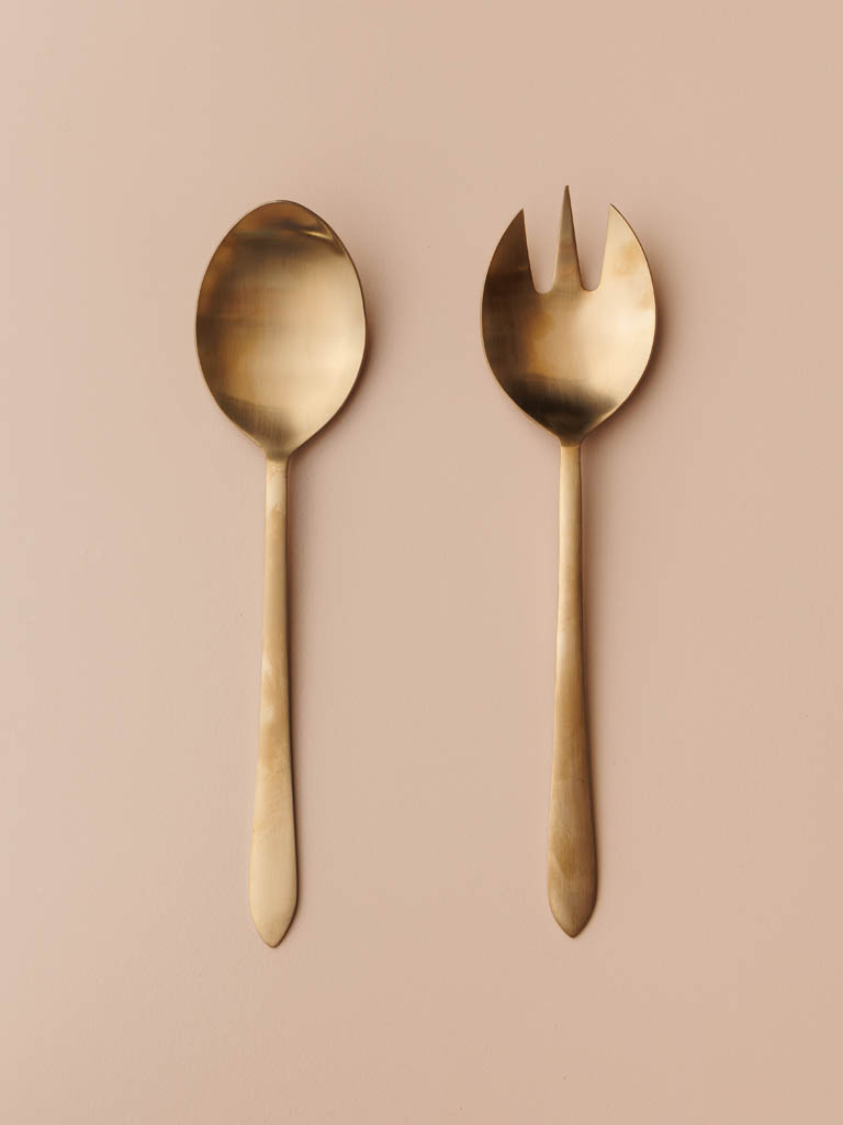 S/2 salad servers rose gold finish - 1