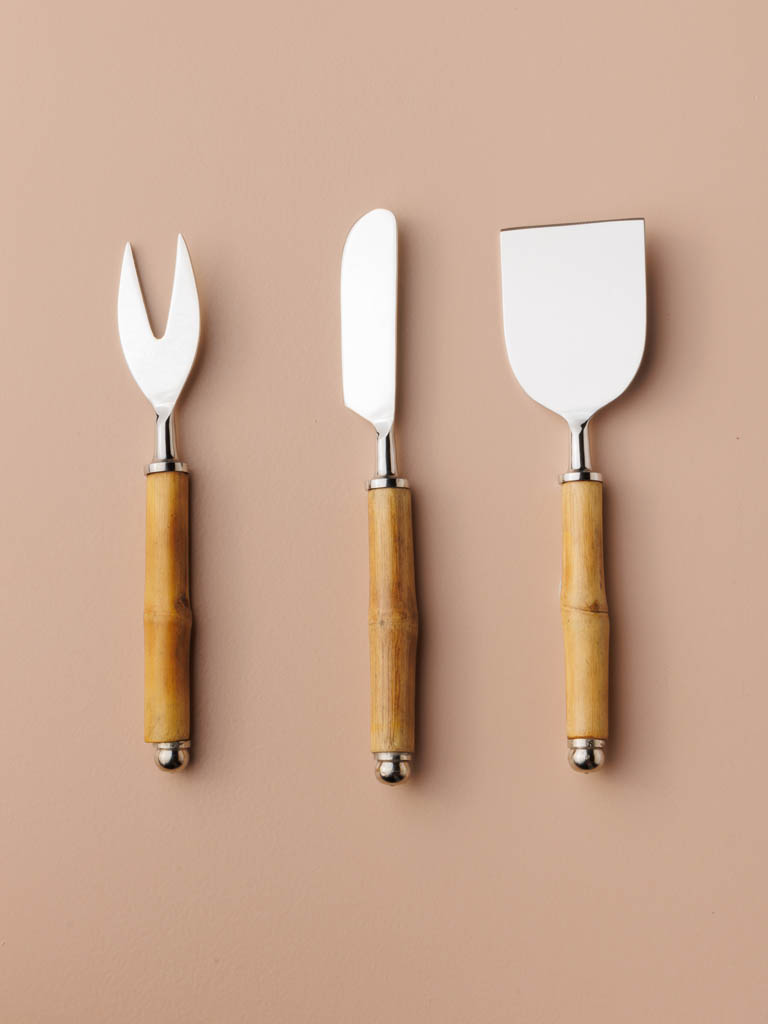 S/3 cheese serving bamboo handles - 1
