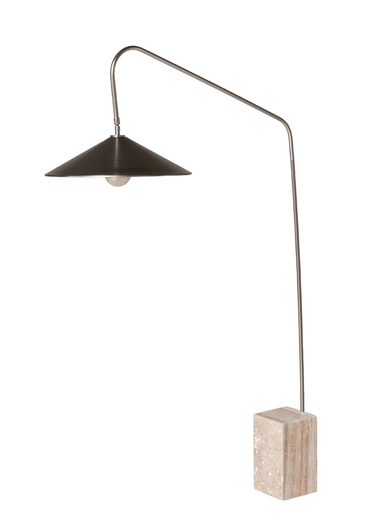 Lampe sur pied base carrée travertin Kromis - 4