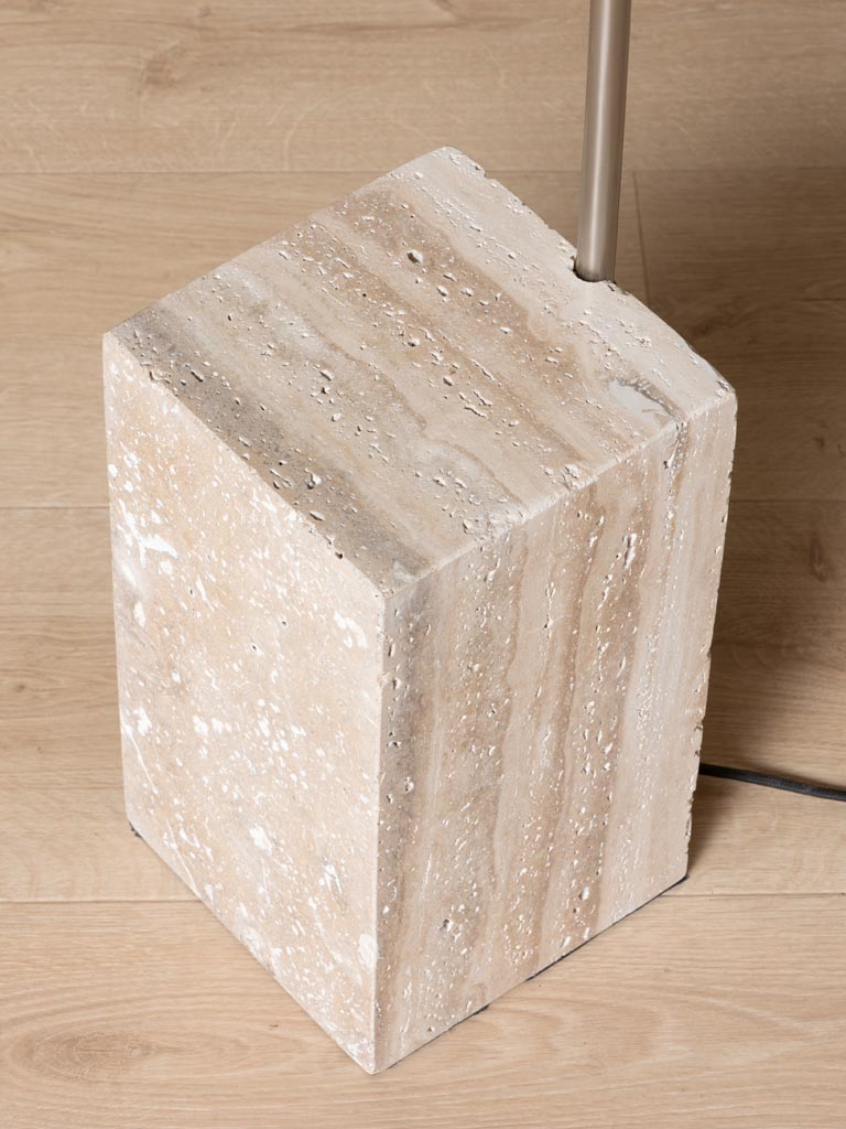 Lampe sur pied base carrée travertin Kromis - 3