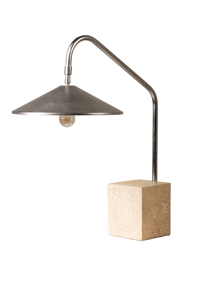 Lamp square travertine base Kromis - 2