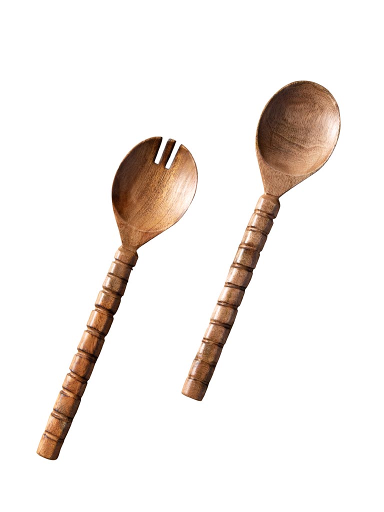 S/2 salad servers with carved handles - 2