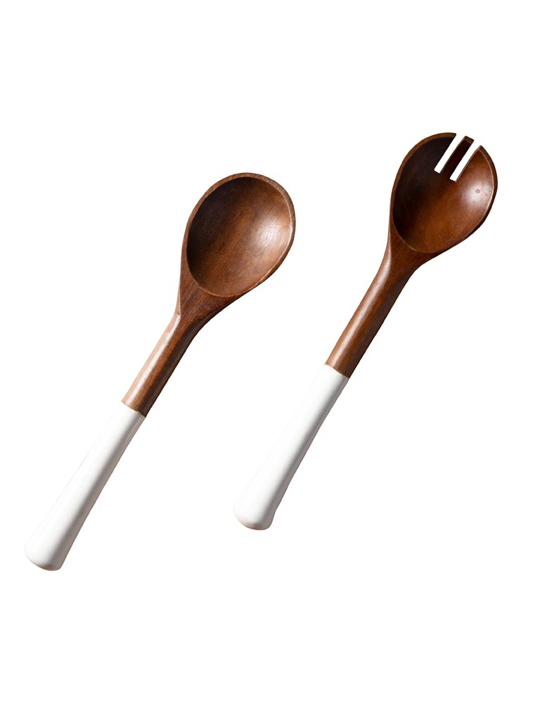 S/2 salad servers with lacquered handle - 2