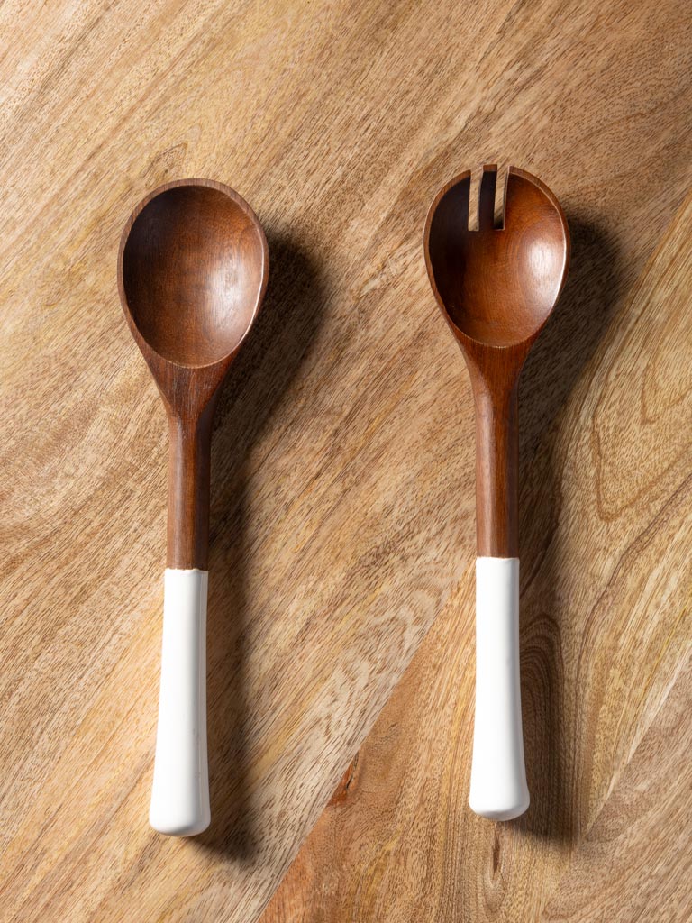 S/2 salad servers with lacquered handle - 3