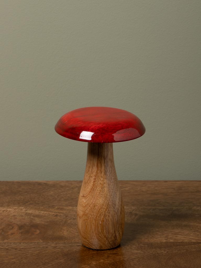 S/3 wooden mushrooms lacquered top - 2