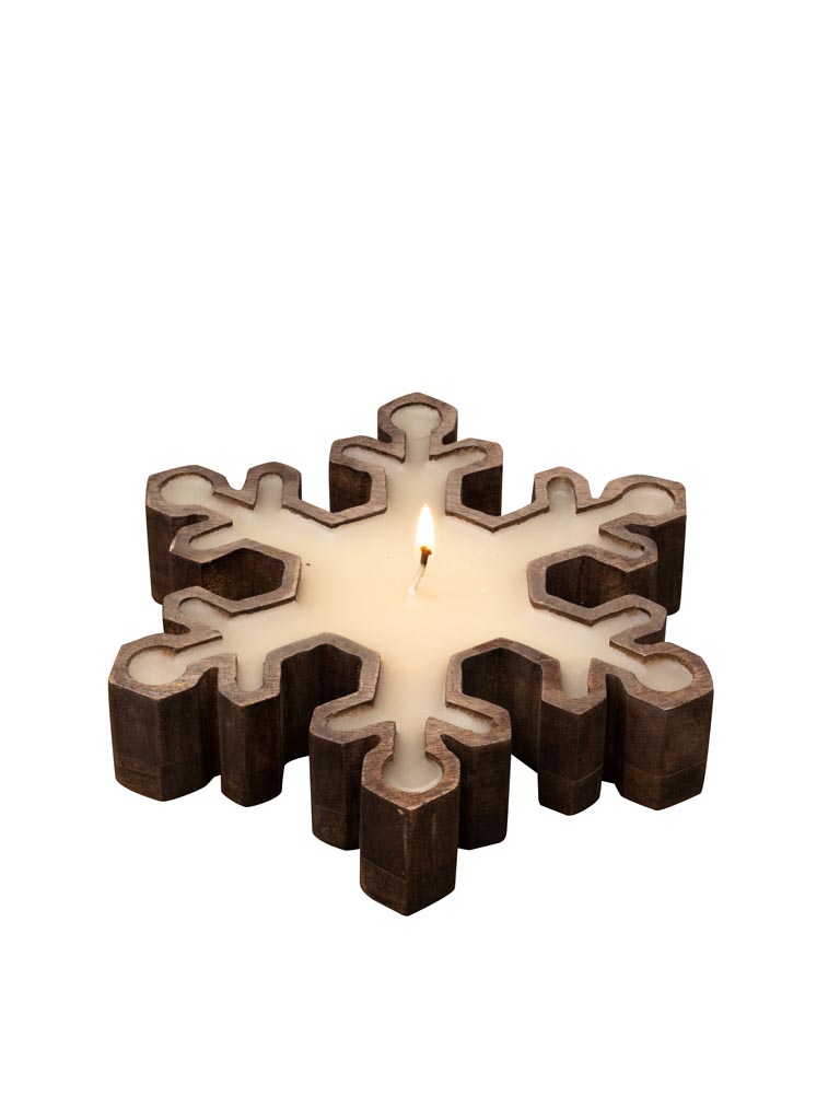 Bougie flocon en bois - 2
