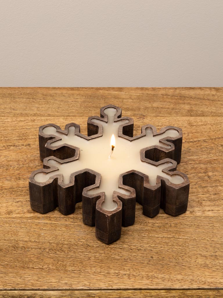 Bougie flocon en bois - 1