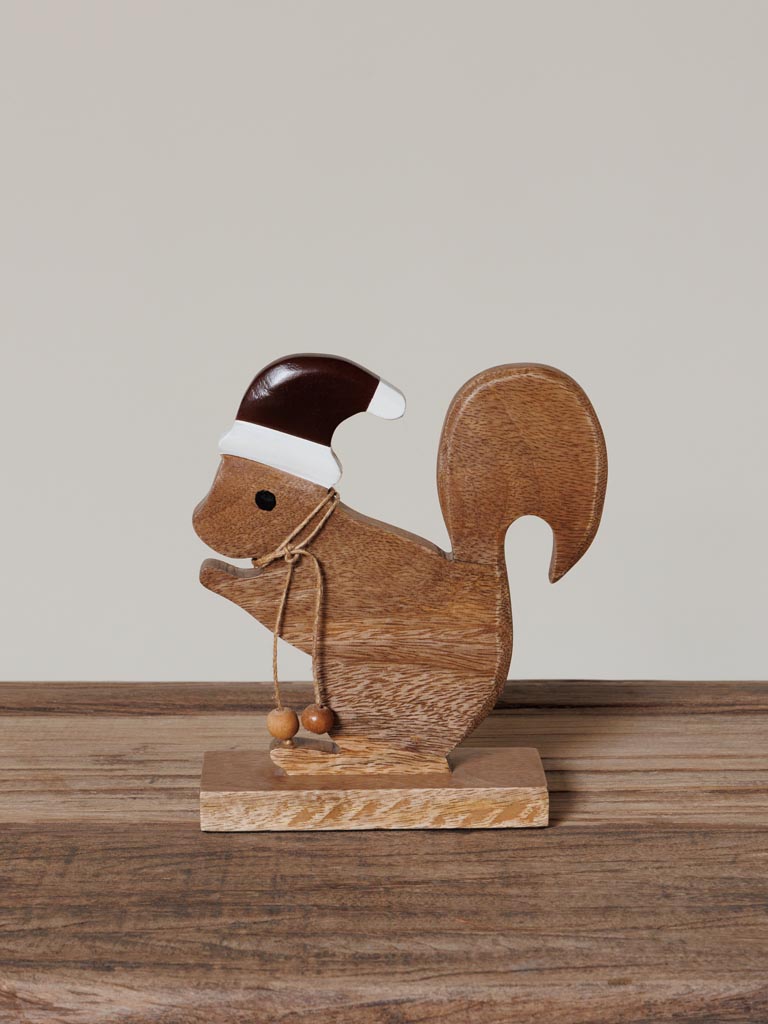 Xmas squirrel on wooden base - 1