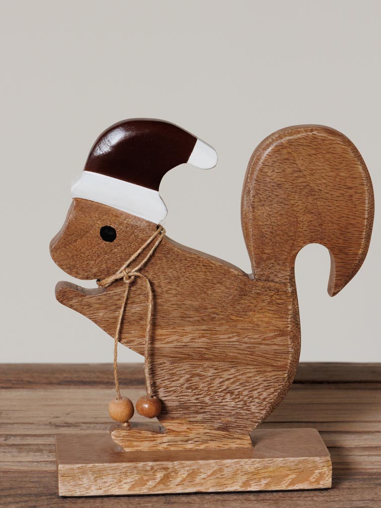 Xmas squirrel on wooden base - 4