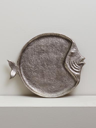 Round metal fish dish