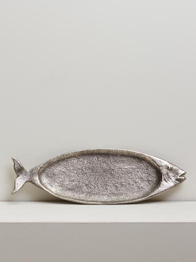 Plateau poisson allongé métal