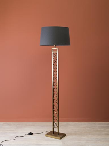 Floor lamp Iscala brass patina (45) classic shade (Lampshade included)