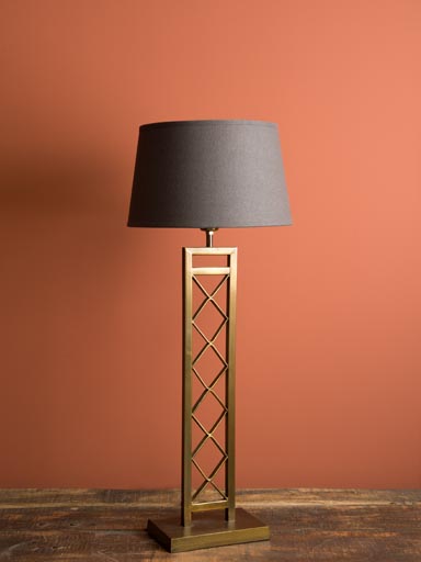 Lamp Iscala brass patina (30) classic shade (Lampshade included)