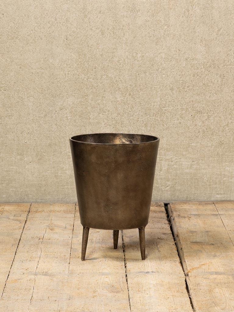 Wine bucket on stand antique silver - 1