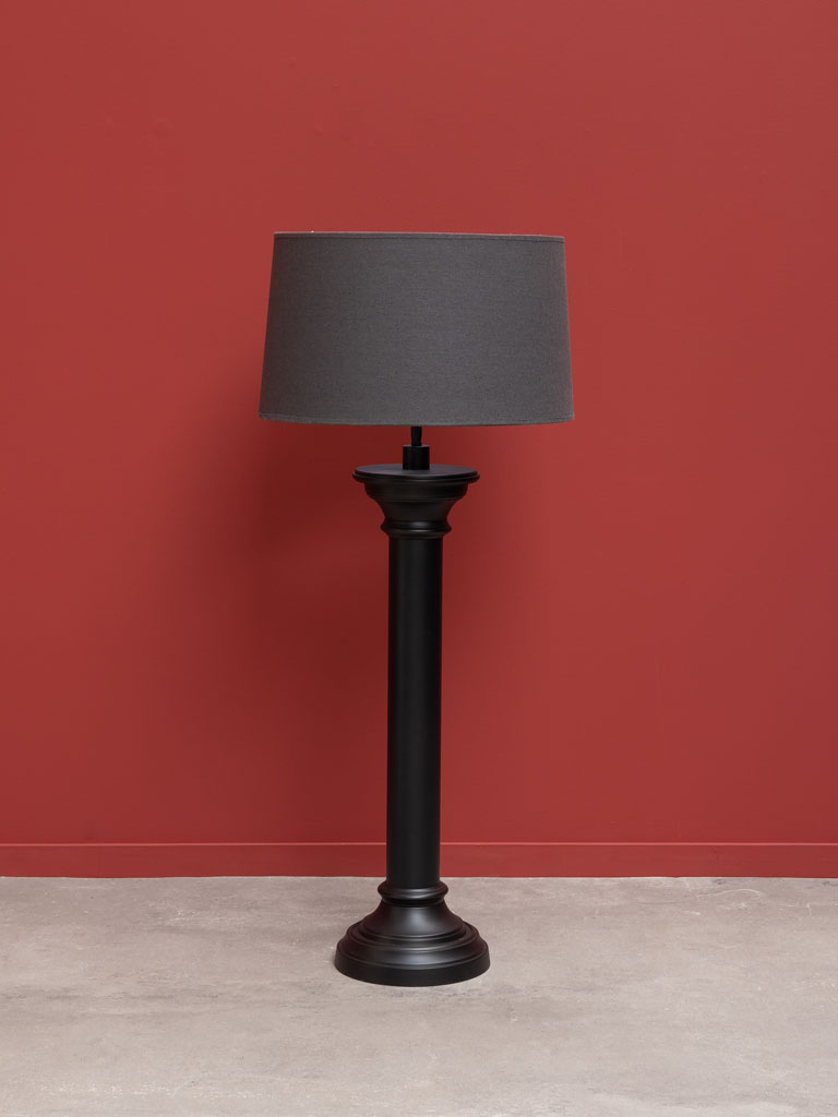 Lamp black cylinder (45) classic shade (Paralume incluso) - 1