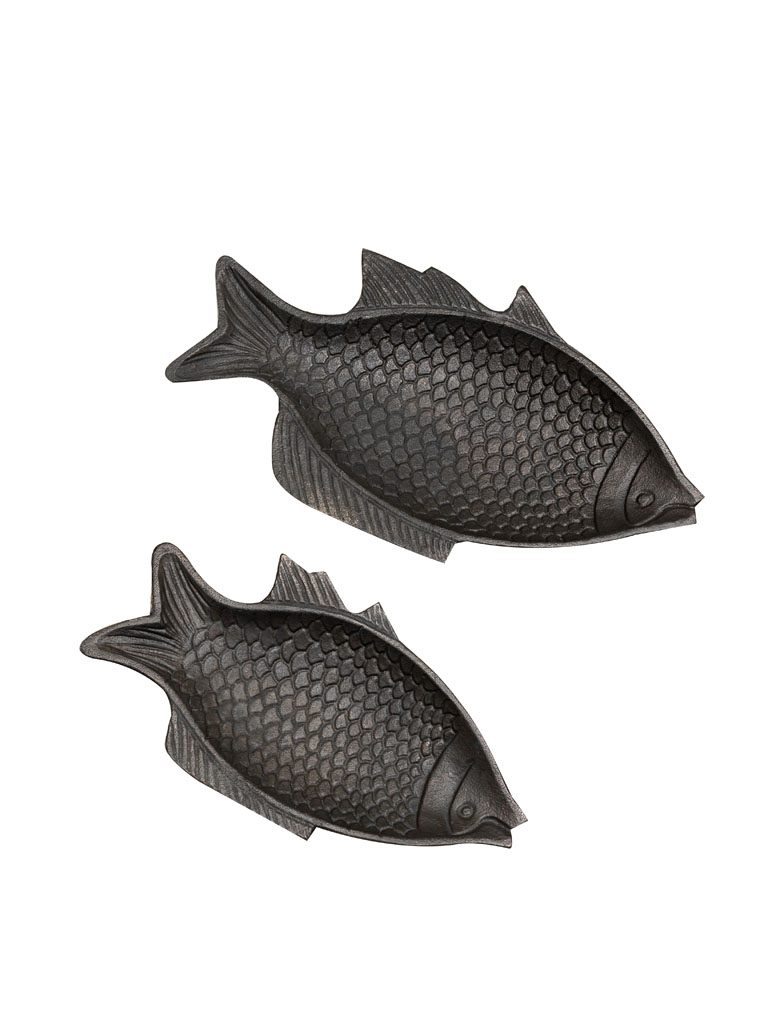 S/2 vide poches poissons patine bronze - 2