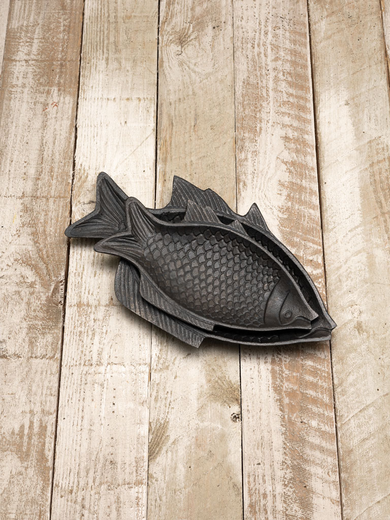 S/2 vide poches poissons patine bronze - 3