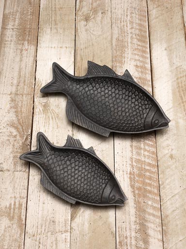 S/2 vide poches poissons patine bronze