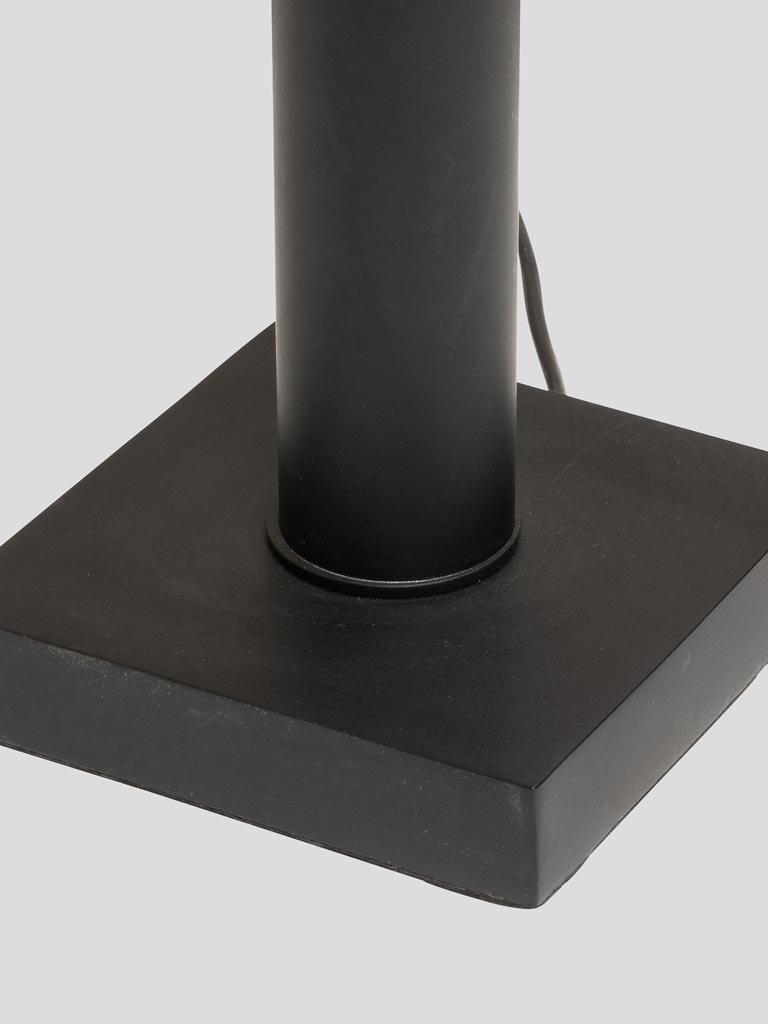 Lampada nera con base quadrata (Paralume incluso) - 3