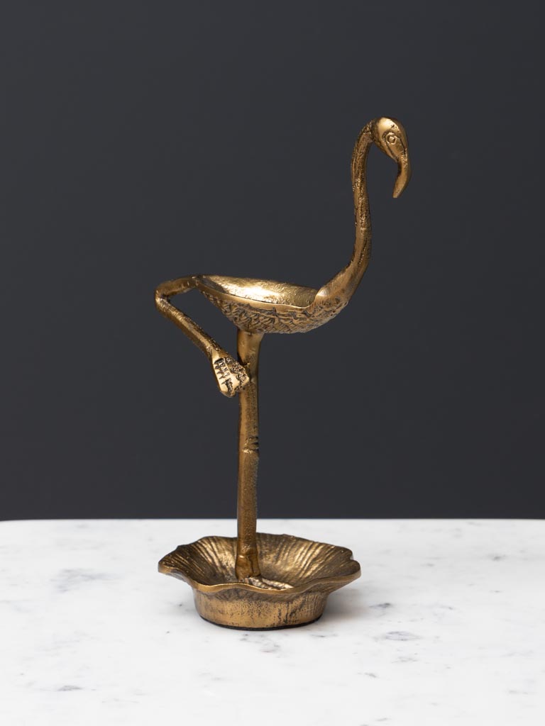 Small trinket tray golden flamingo - 3