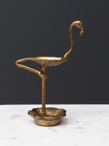 Small trinket tray golden flamingo