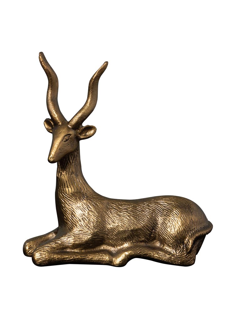 Lying gazelle golden patina - 2