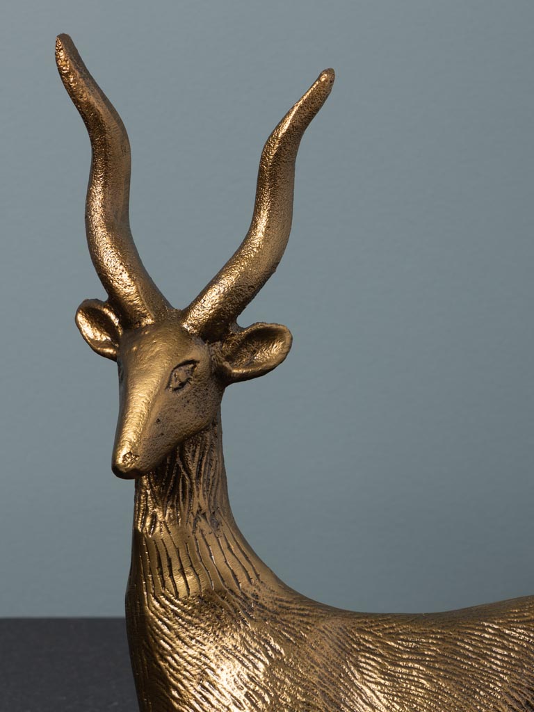 Lying gazelle golden patina - 3