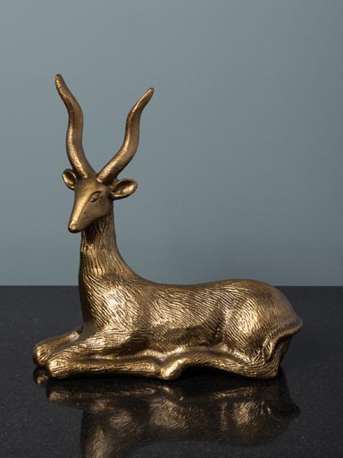 Lying gazelle golden patina