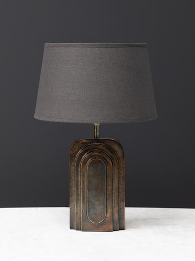 Lampe à poser dorée Art-Deco (Abat-jour inclus)