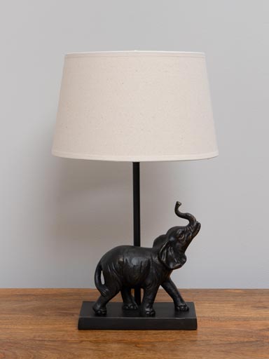 Lamp elephant with classic shade (Lampkap inbegrepen)