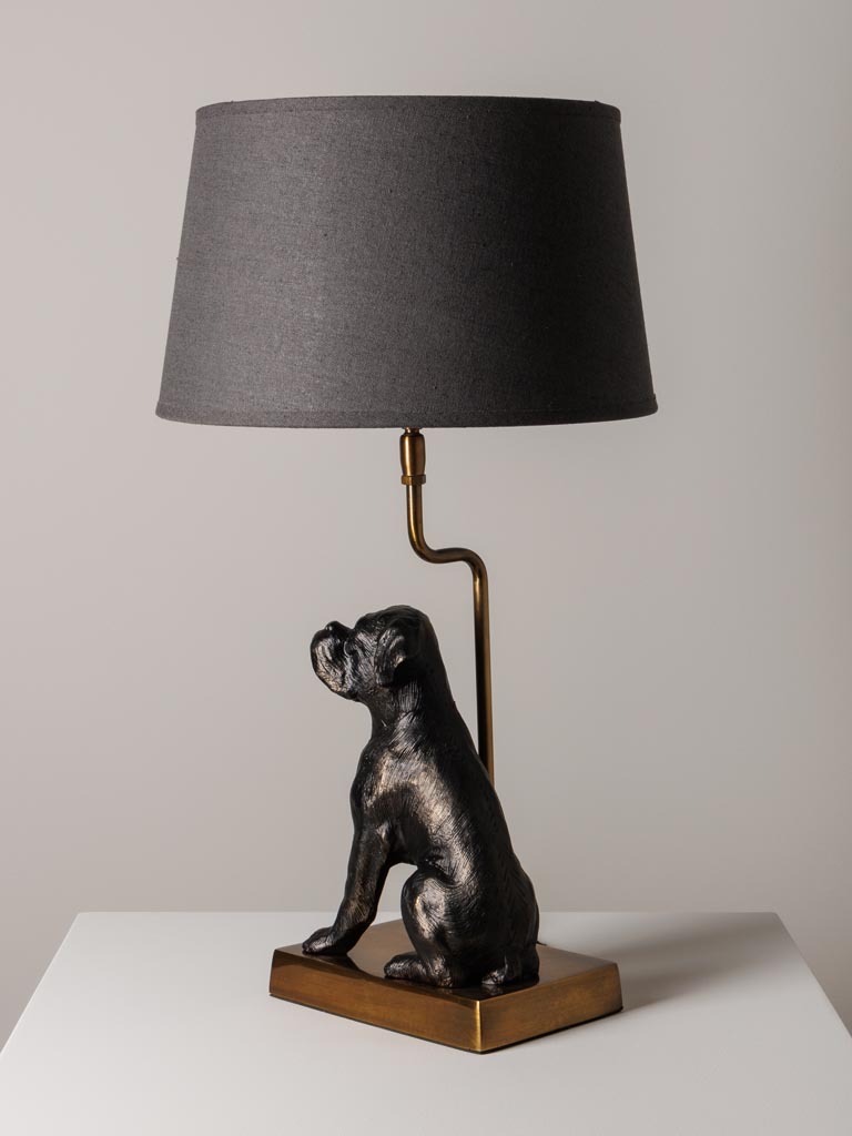 Lampe chien base or - 1