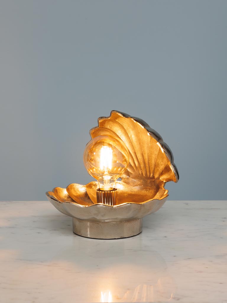 Silver table lamp shell Triton - 3