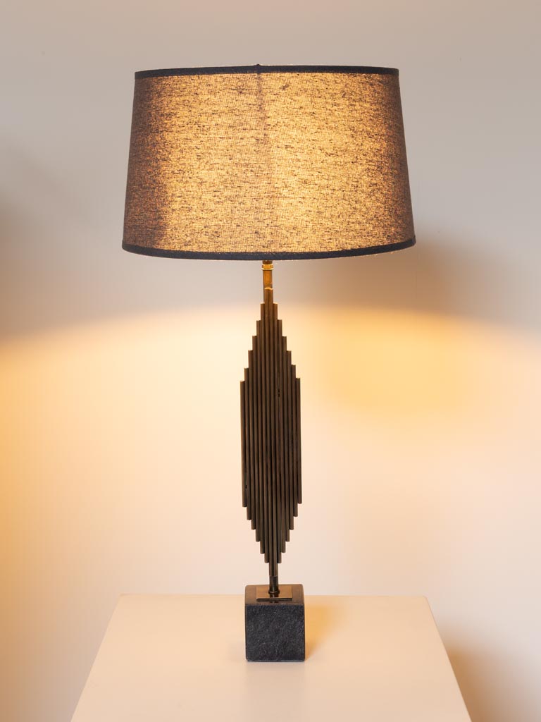 Table lamp black marble base Organ - 4