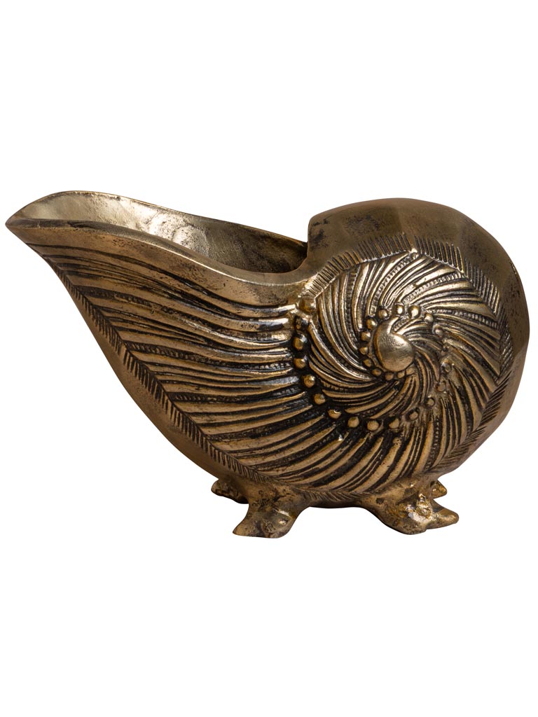 Golden shell planter on feet - 2