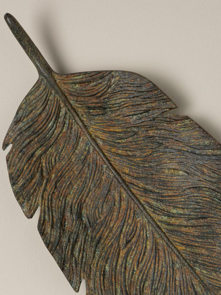 Grande déco feuille patine rustique - 3