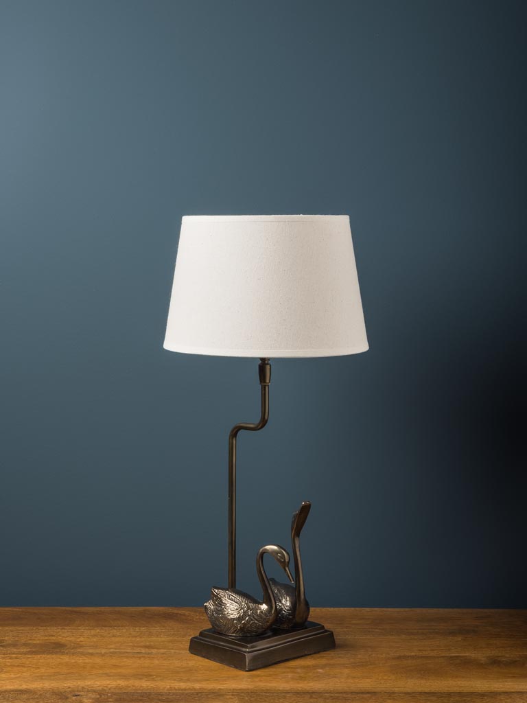 Table lamp brown swans (Lampkap inbegrepen) - 1