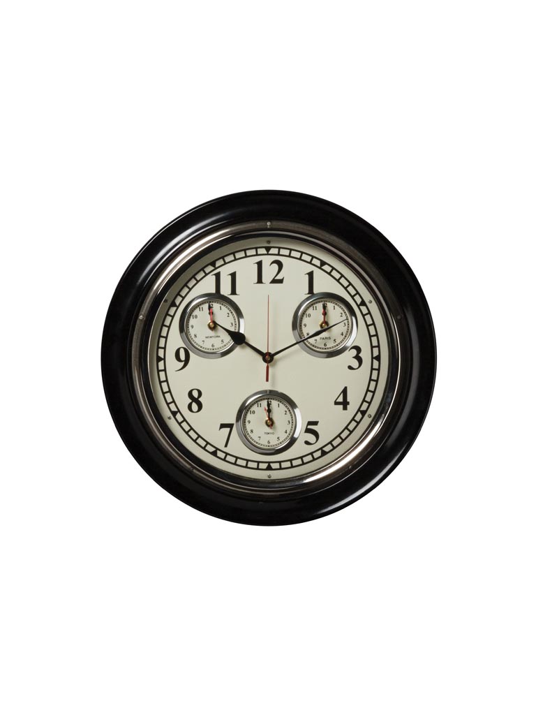 Three dials clock New York, Paris, Tokyo - 2