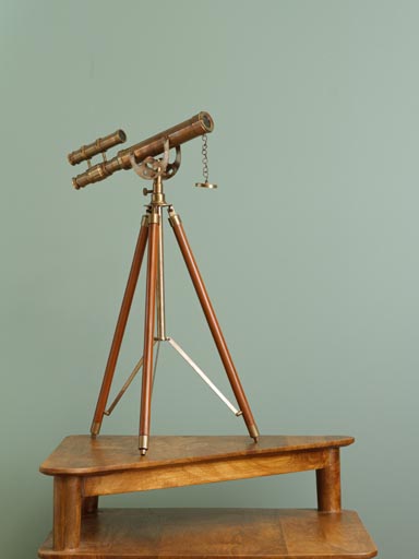 Double brass telescope on stand Pléiade