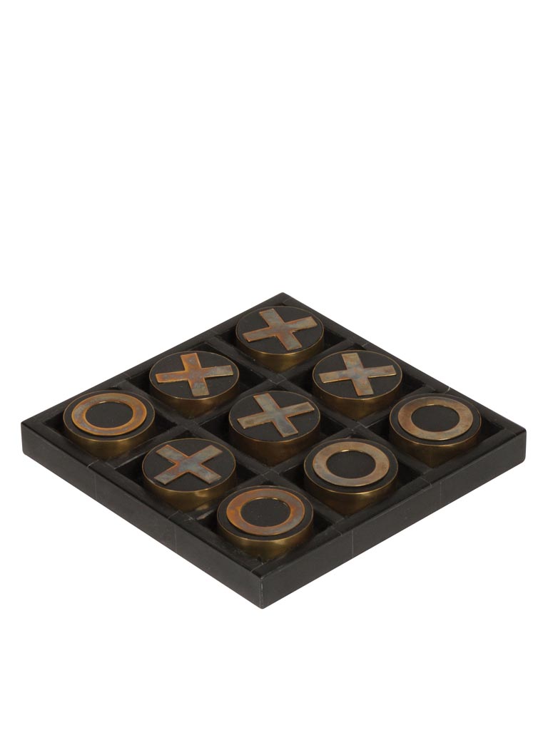 Tic tac toe game resin and brass - 2